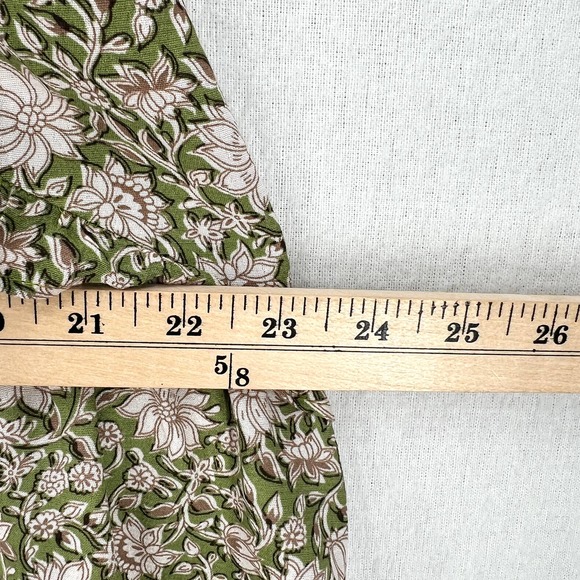 ANTHROPOLOGIE Dress Womens XS Green Robin Tiered Mini Short Sleeve Floral Print - Picture 16 of 16